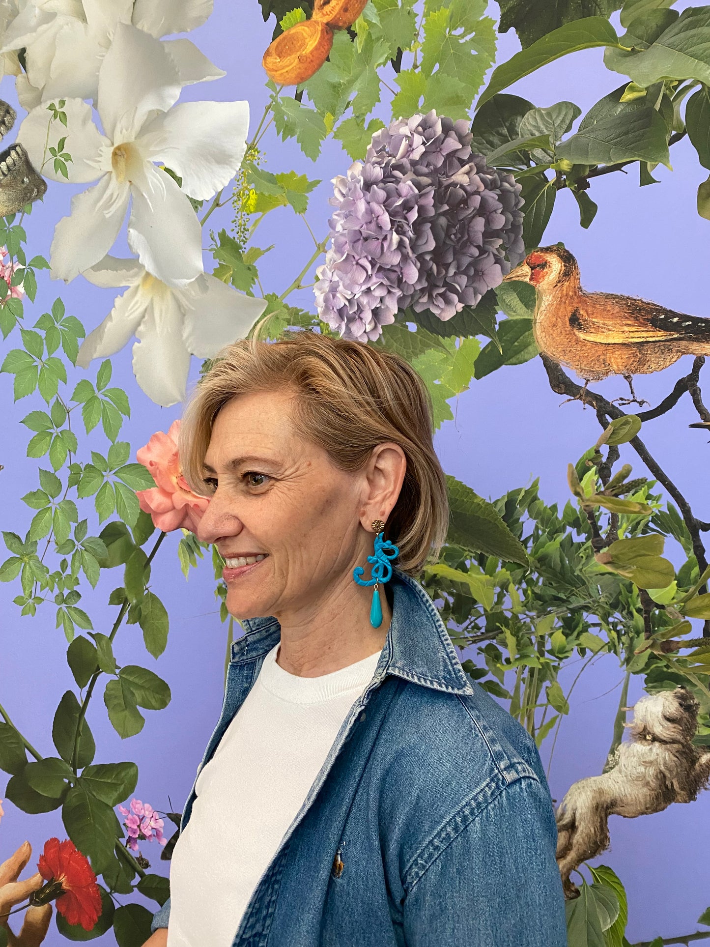 ORECCHINI DONNA RICAMO INTRECCIO IN PELLE E PENDENTE - Collezione Napoli
