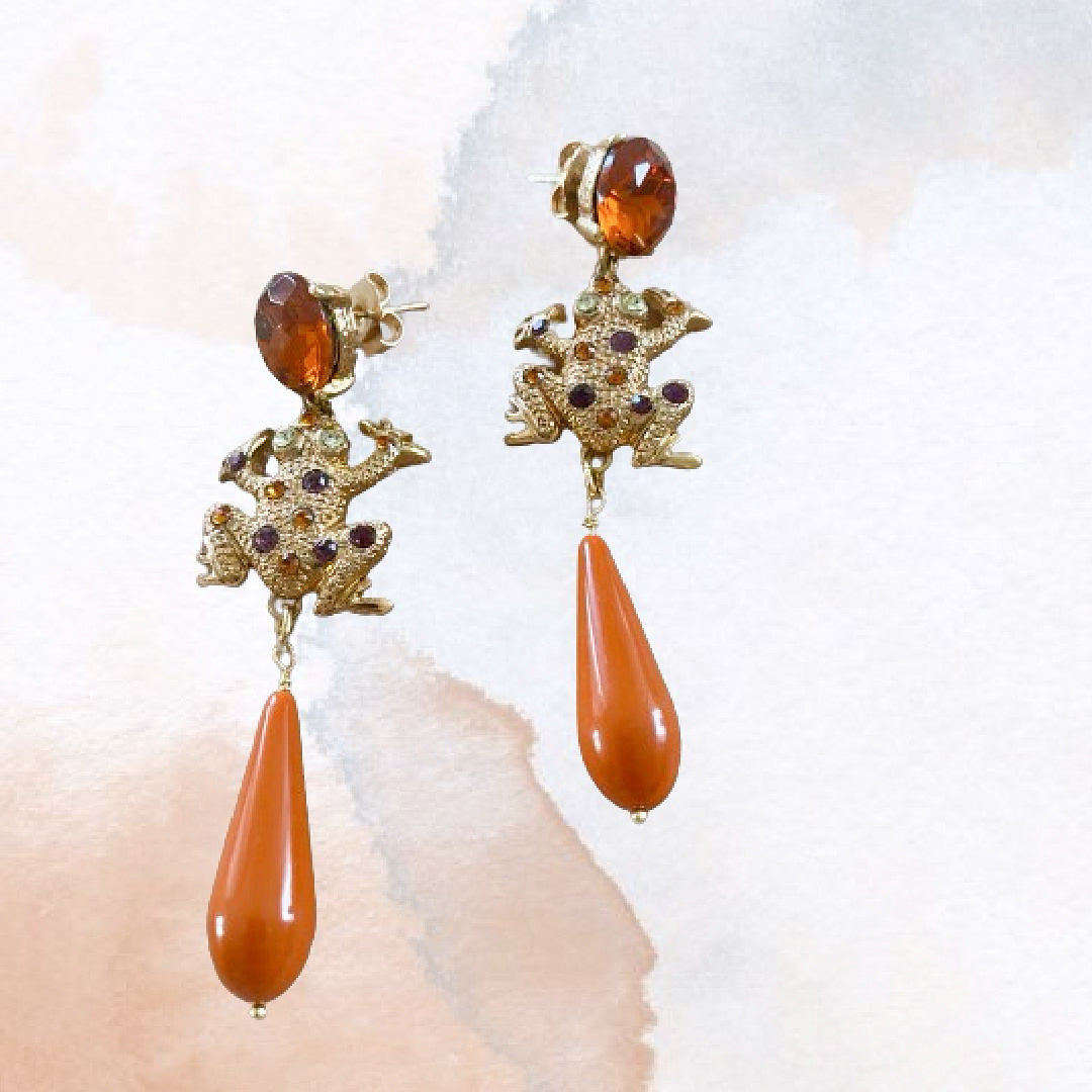 ORECCHINI DONNA PENDENTI RANA- Collezione Napoli