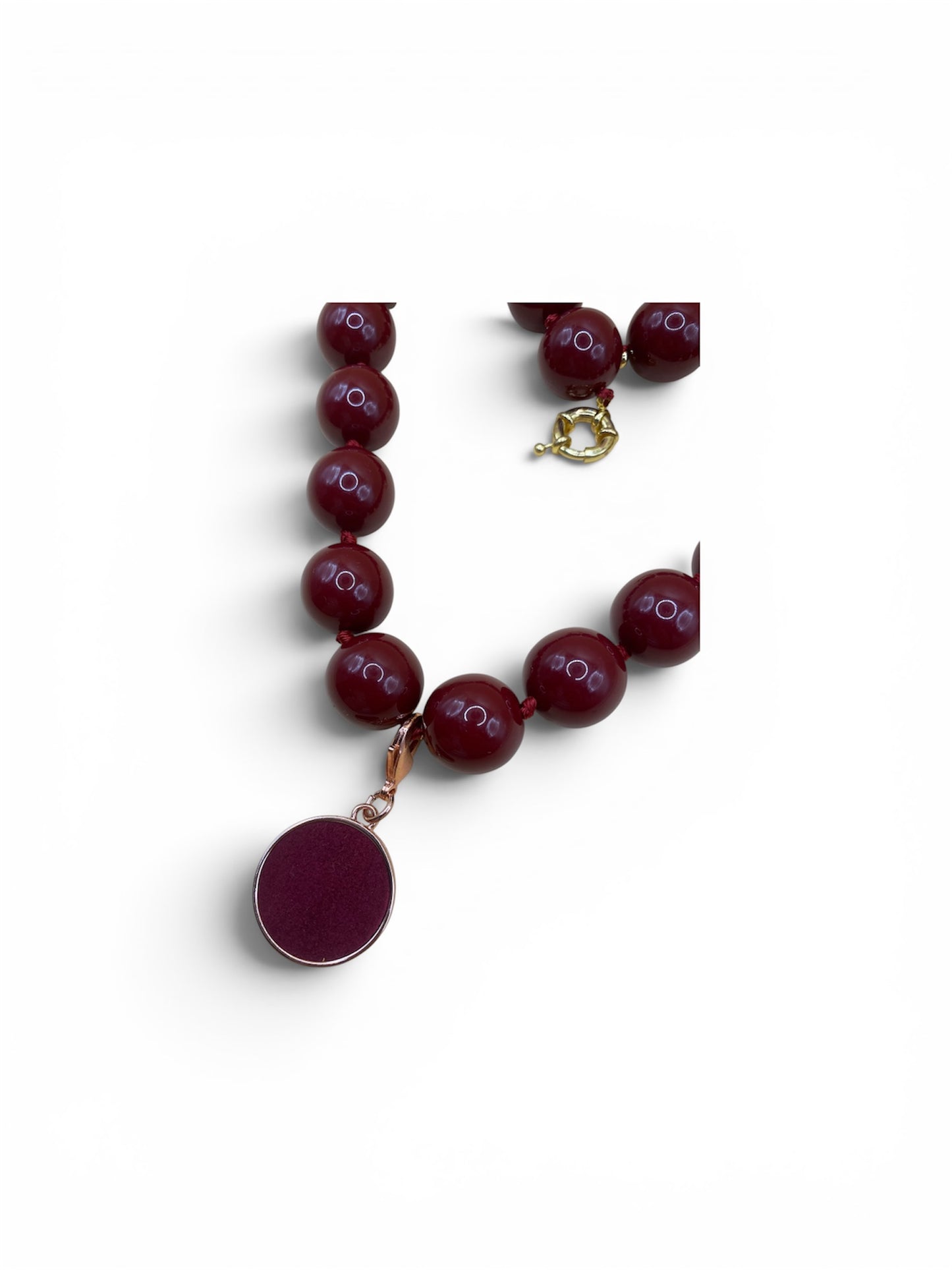 GIROCOLLO DONNA CON CIONDOLO PELLE - Collezione Bergamo