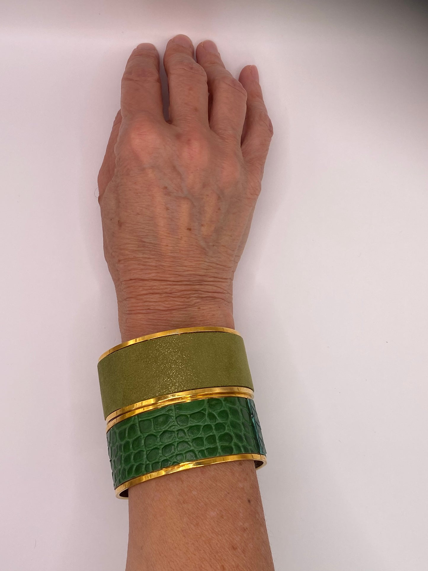 Bracciale ottone donna rivestito in pelle - collezione Bergamo